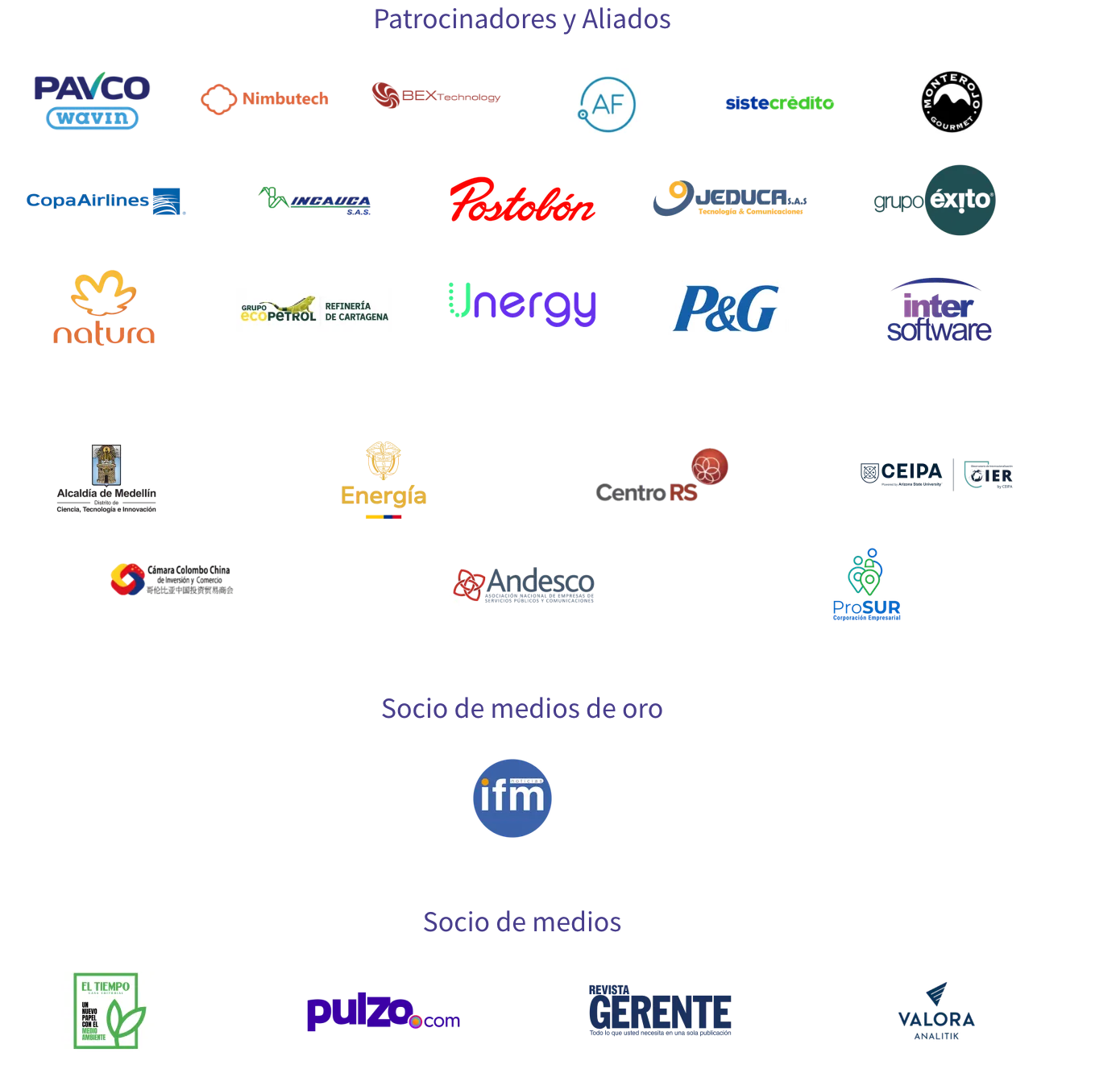 Sponsors, Aliados y Media Partners WEF Colombia 2025